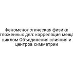 Феноменологическая физика отложенных дел: корреляция между циклом Объединения слияния и центров симметрии